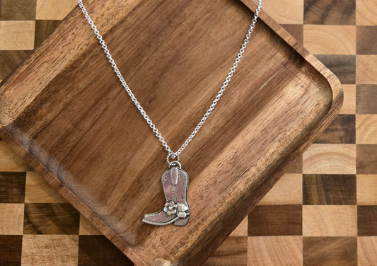 Handmade Sterling Boot Necklace