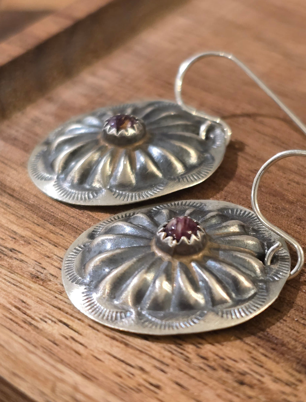 Purple Spiny & Sterling Earrings
