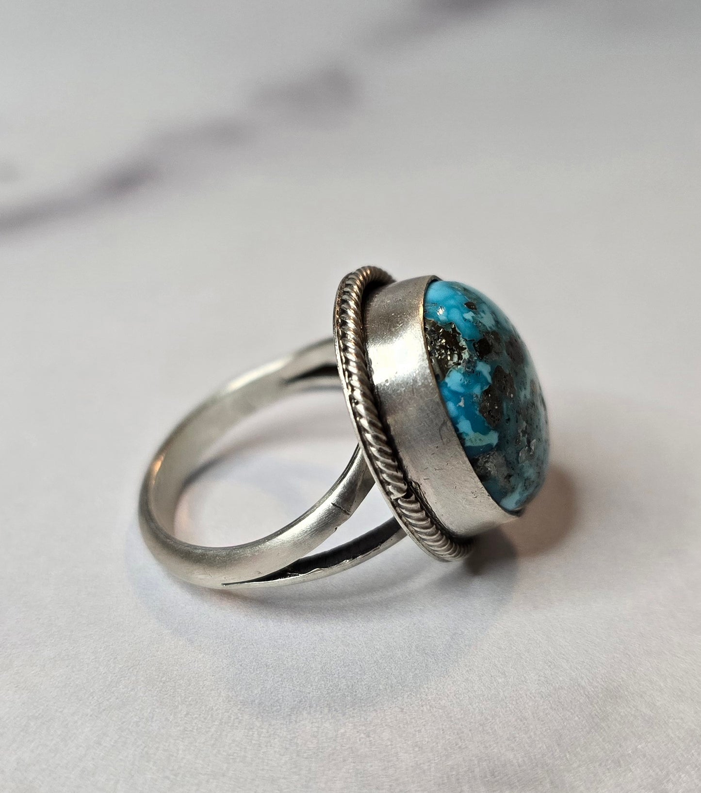 Kingman Turquoise and Sterling Ring Size 7.25 *Includes a FREE Gift With Purchase