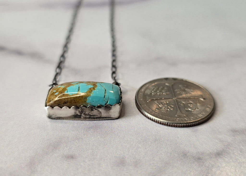 Kingman Turquoise and Sterling Necklace