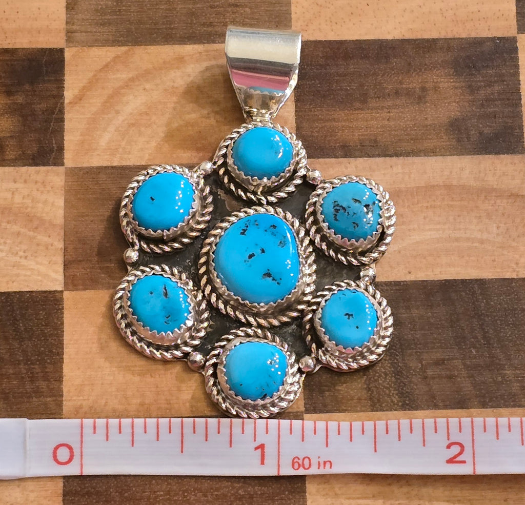 Sleeping Beauty Turquoise & Sterling Pendant
