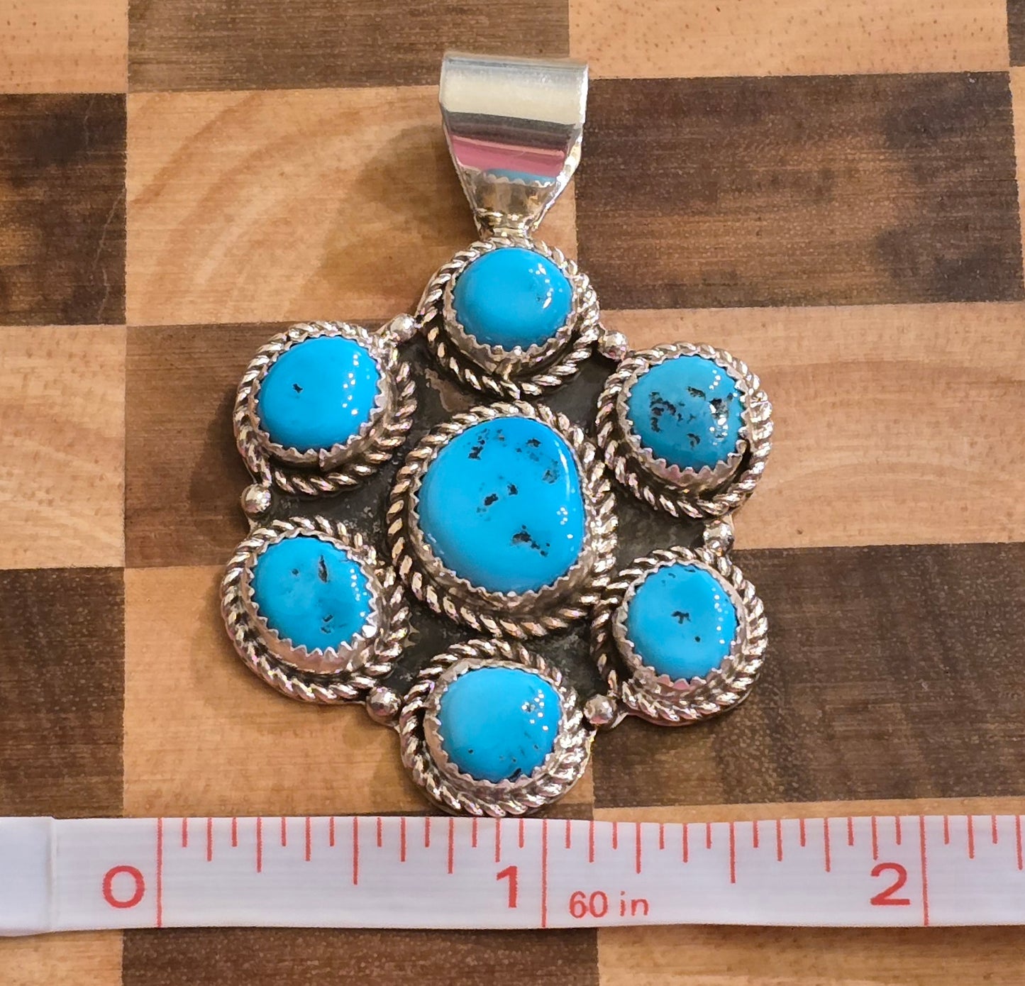 Kingman Turquoise and Sterling Pendant