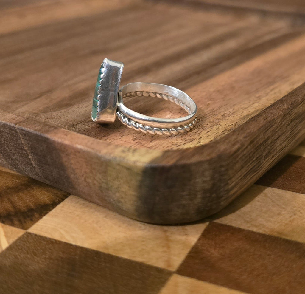 Malachite & Sterling Ring Size 7