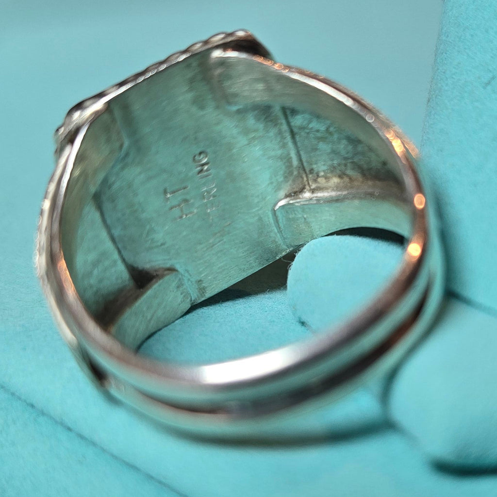 Herbert Tsosie Kingman Turquoise and Sterling Ring Size 9.5