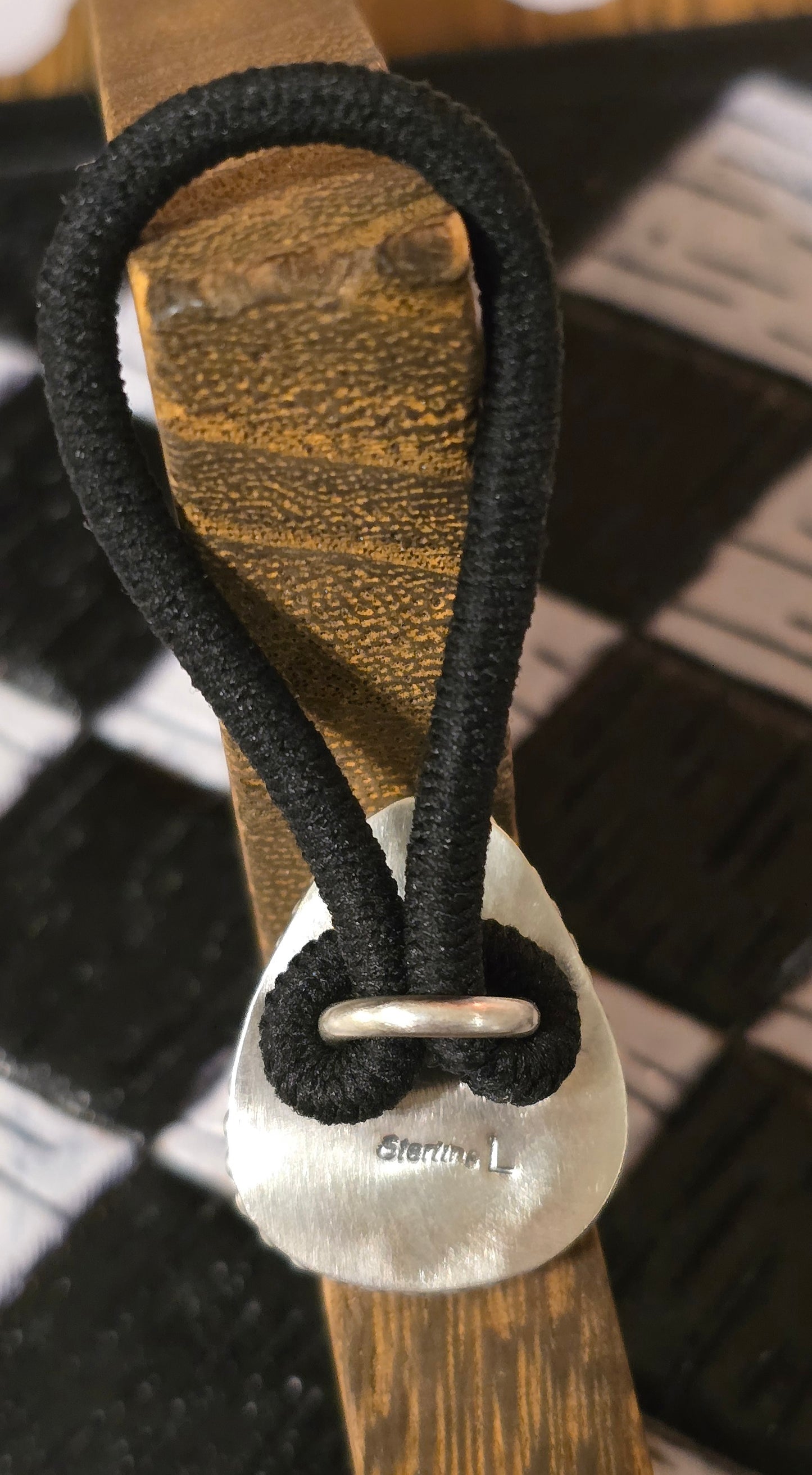 Kingman Turquoise and Sterling Hair Tie