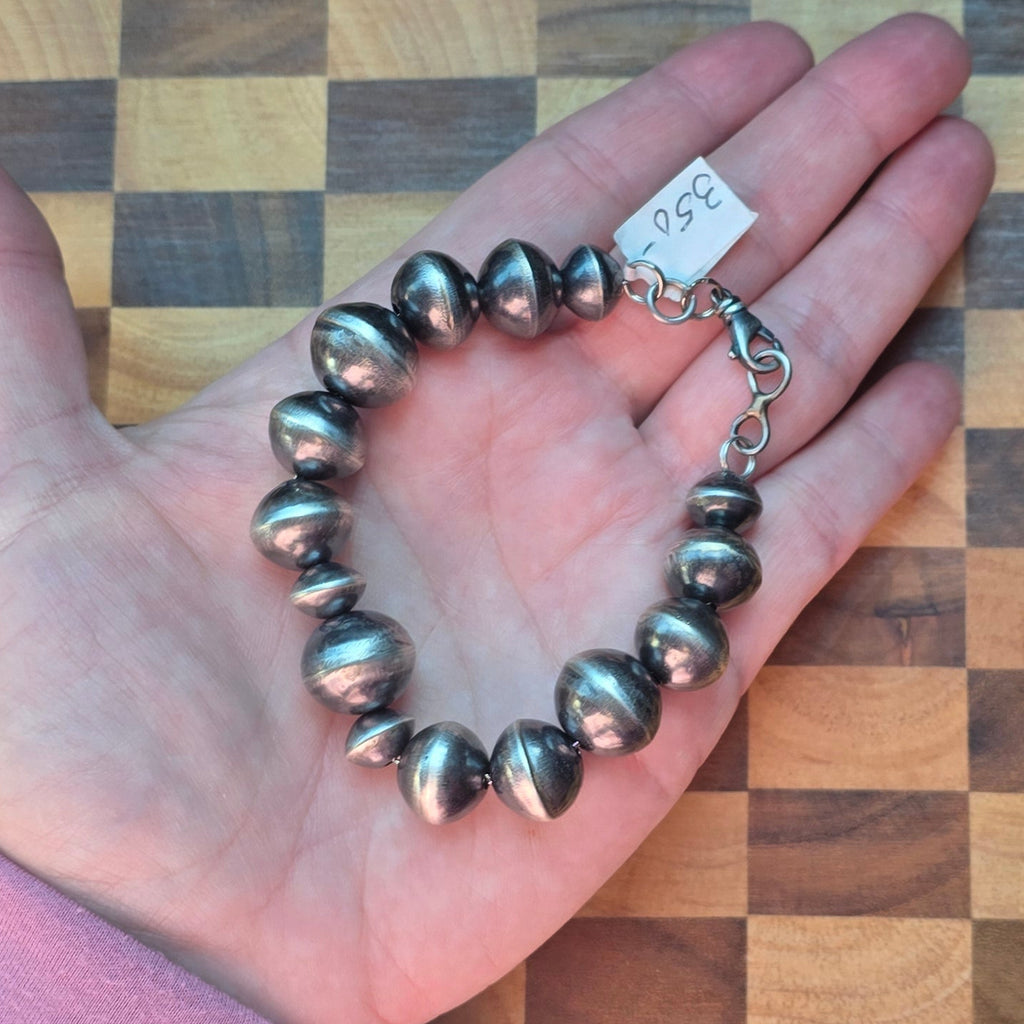 14 & 13mm Handmade Navajo Pearl Bracelet 8 inches