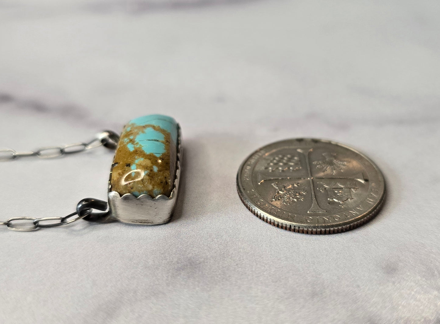 Kingman Turquoise and Sterling Necklace