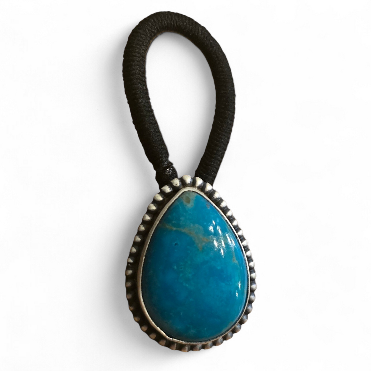 Kingman Turquoise & Sterling Hair Tie