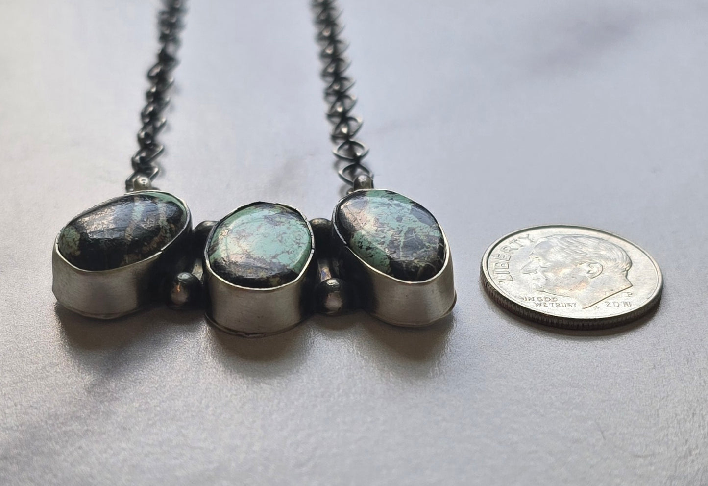 Native Made Black Jack and Sterling Necklace