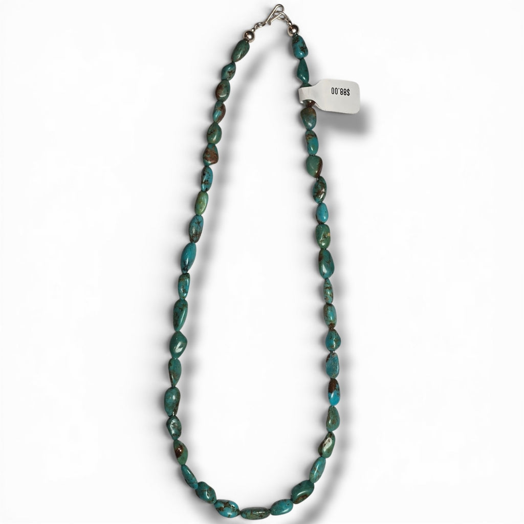 Kingman Turquoise & Sterling Necklace 17.5 inches