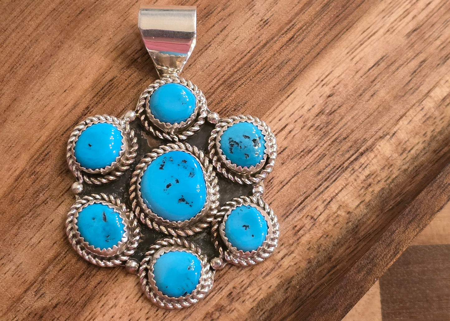 Kingman Turquoise and Sterling Pendant