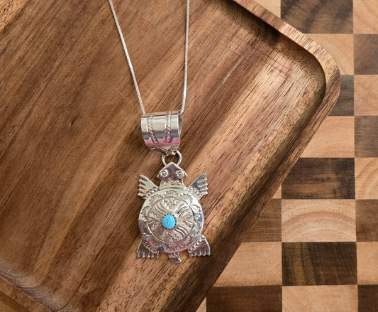 Alonzo Mariano Sterling and Turquoise Pendant