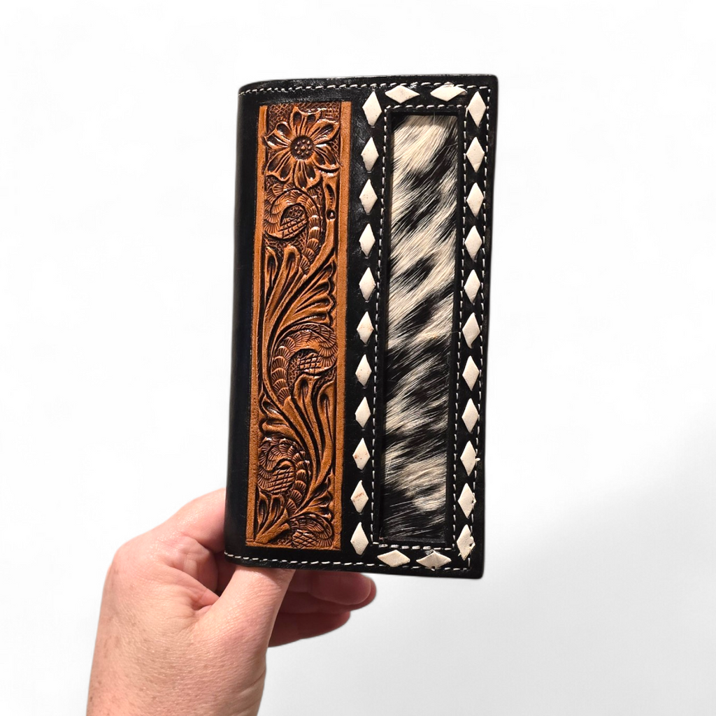 Tooled Leather & Hide Wallet (wholesale cost)