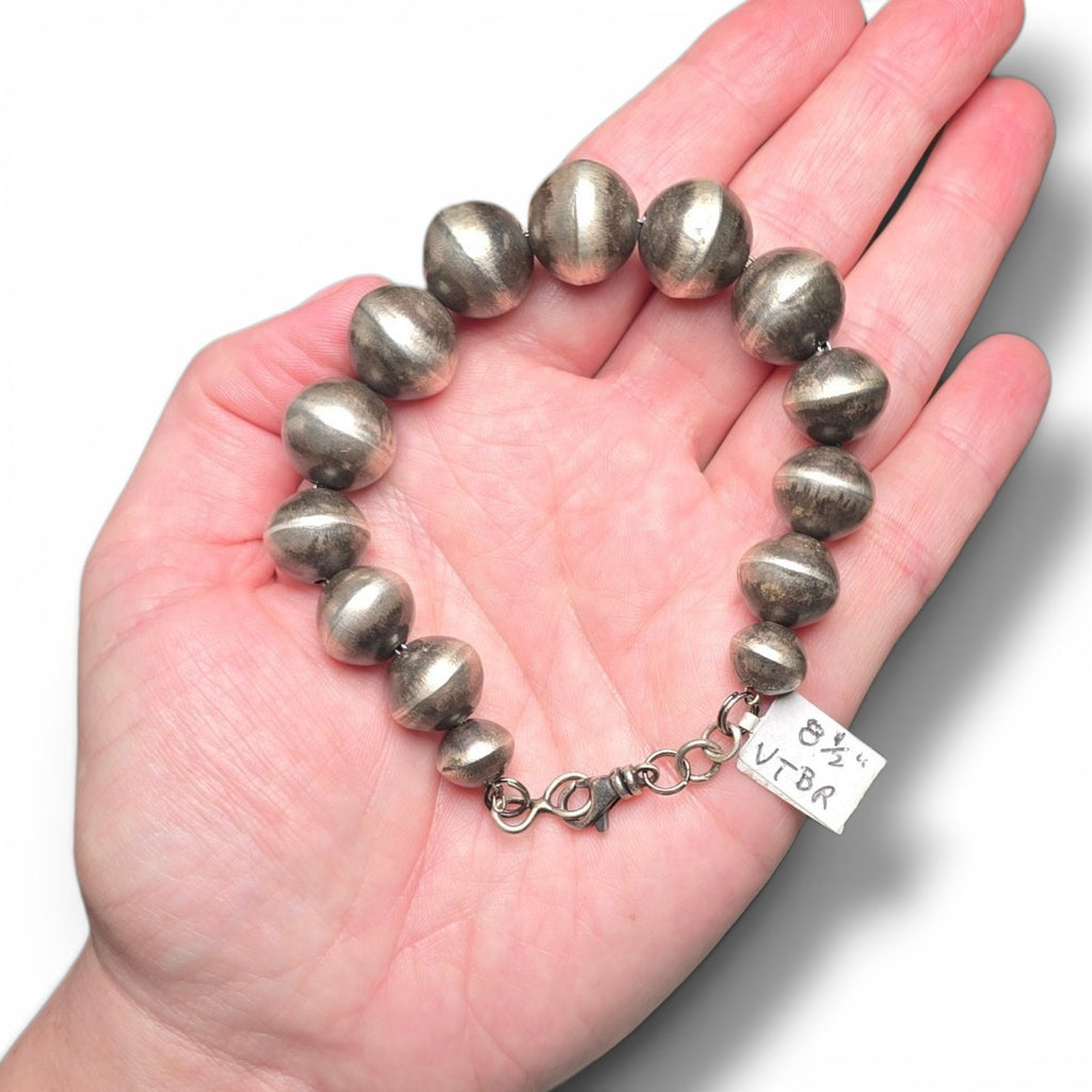 Virginia Tso 13mm & 14mm Handmade Navajo Pearl Bracelet 8.5 inches