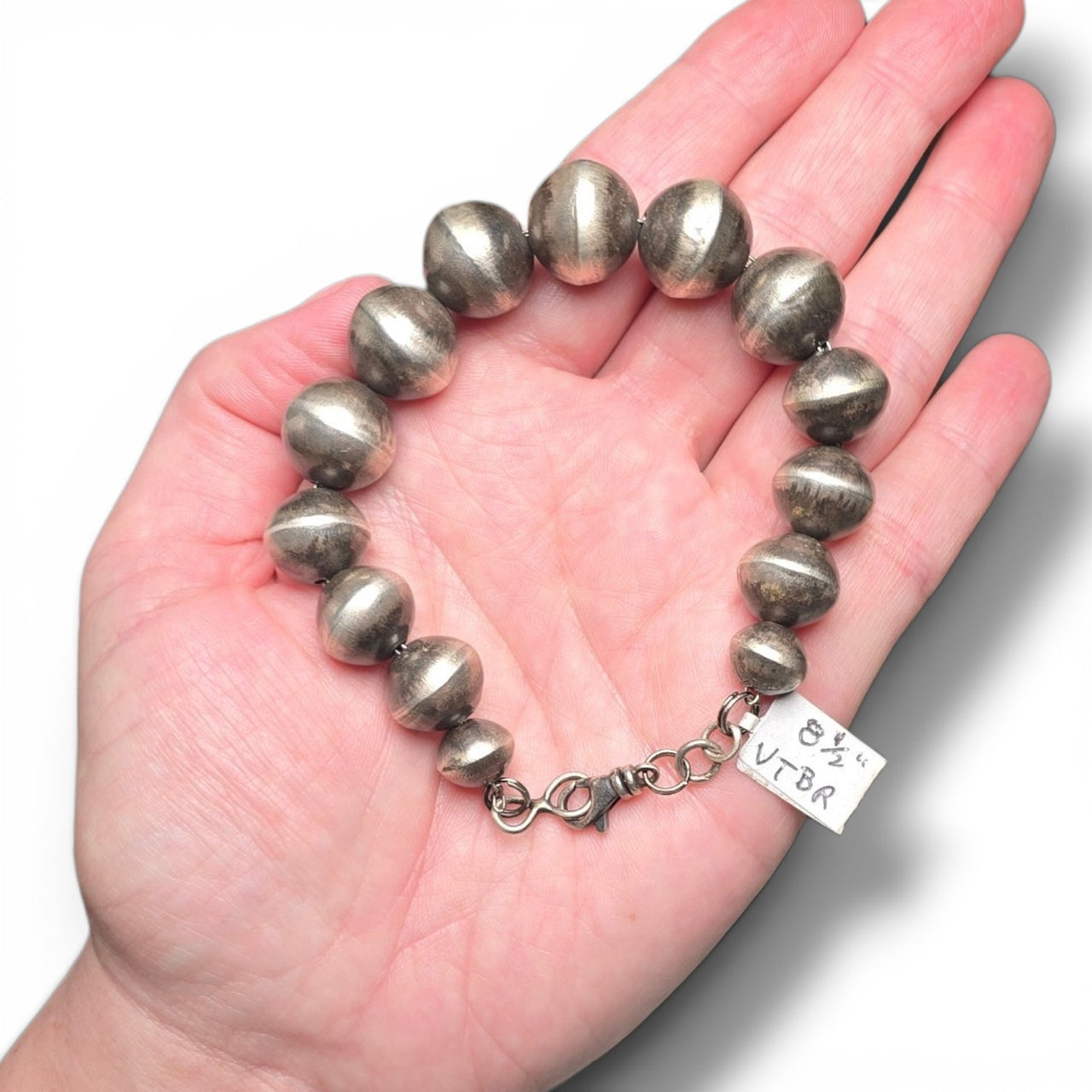 Virginia Tso 13mm & 14mm Handmade Navajo Pearl Bracelet 8.5 inches