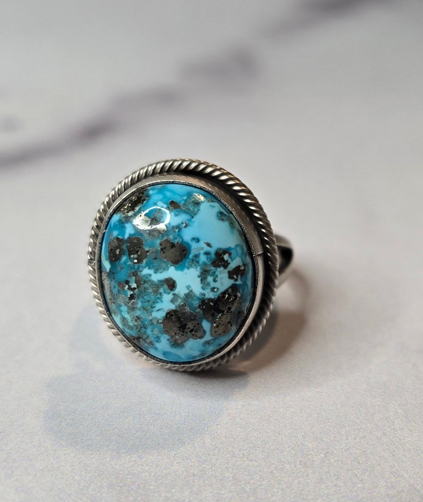 Kingman Turquoise and Sterling Ring Size 7.25 *Includes a FREE Gift With Purchase