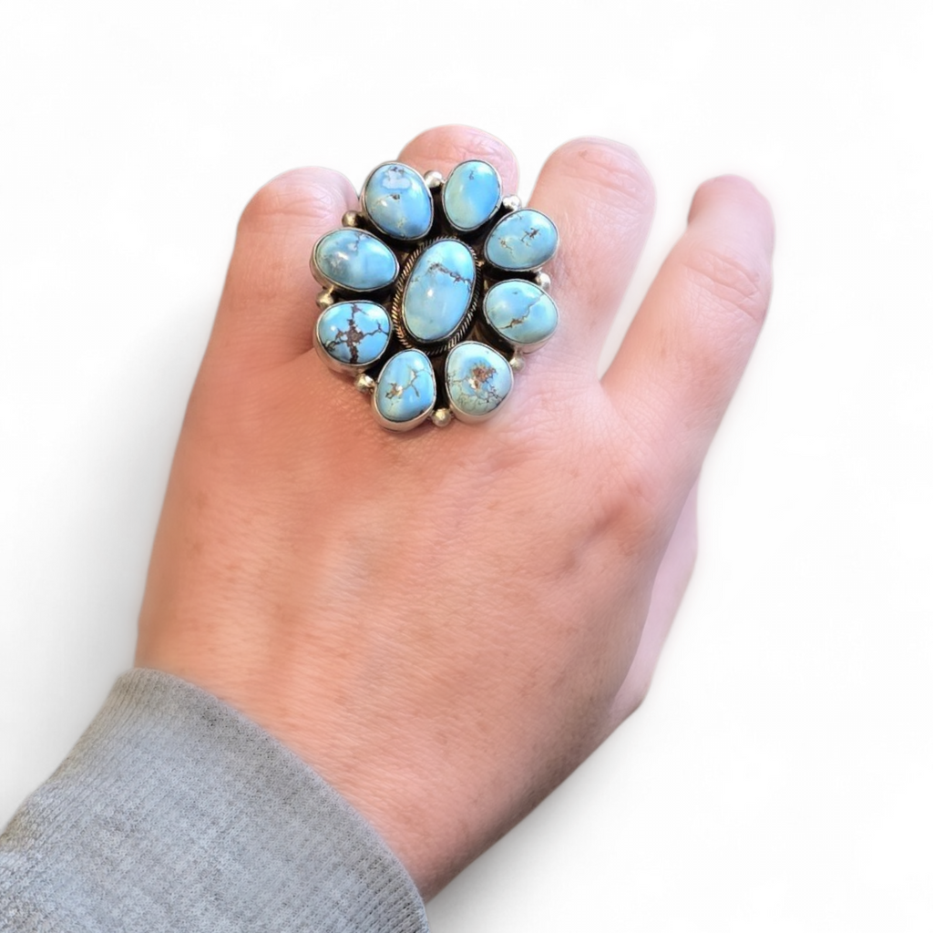 Antoinette Martinez Golden Hills & Sterling Adjustable Cluster Ring