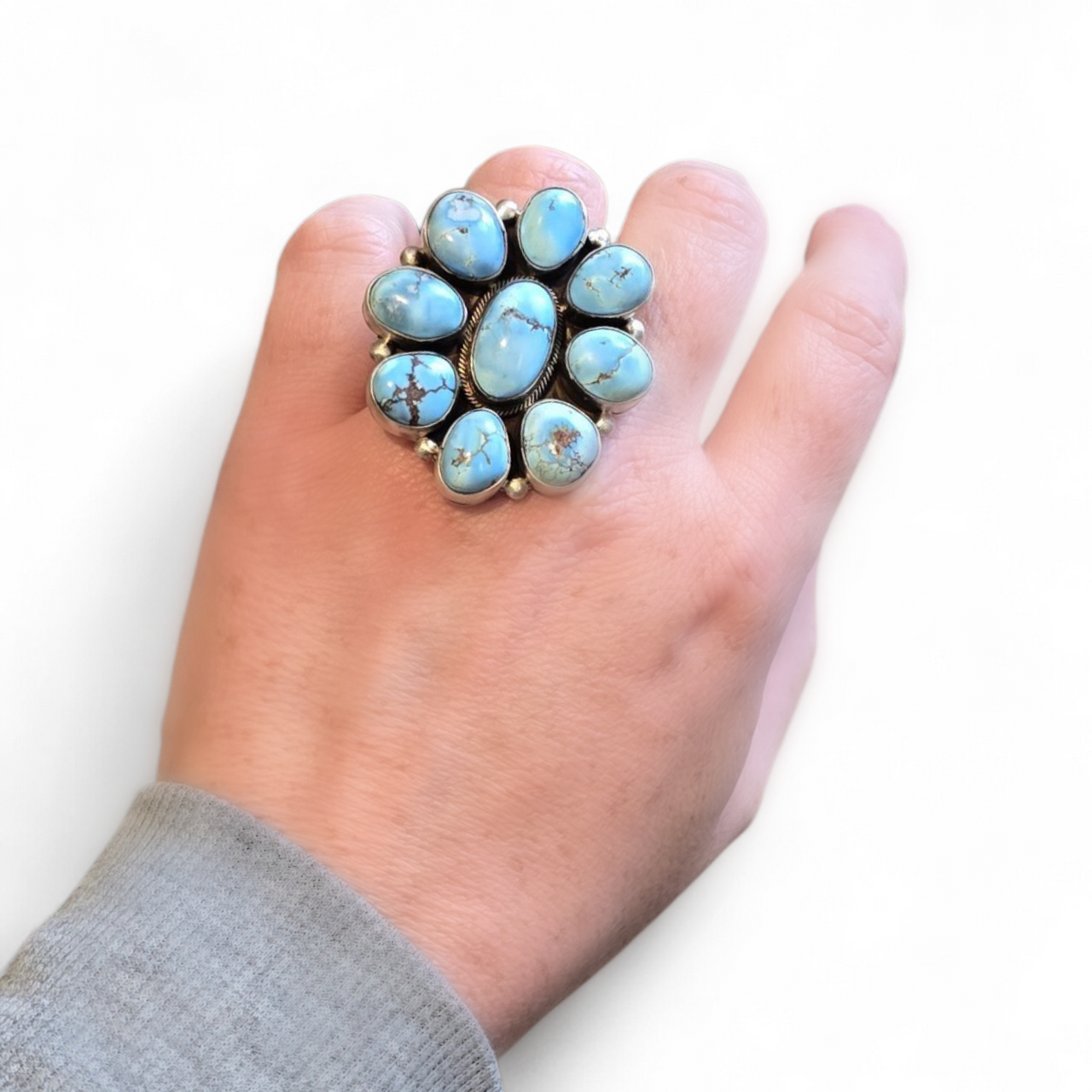 Antoinette Martinez Golden Hills & Sterling Adjustable Cluster Ring