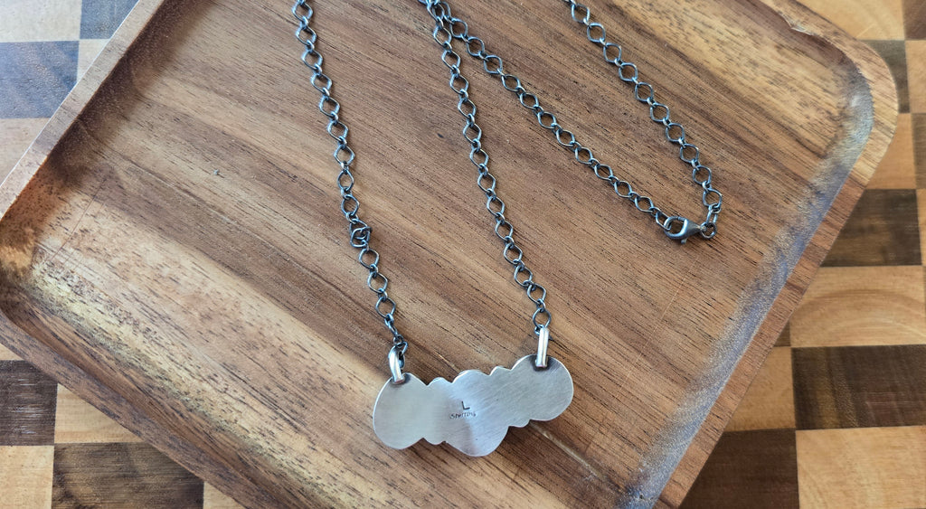 Blackjack Turquoise & Sterling Cluster Bar Necklace