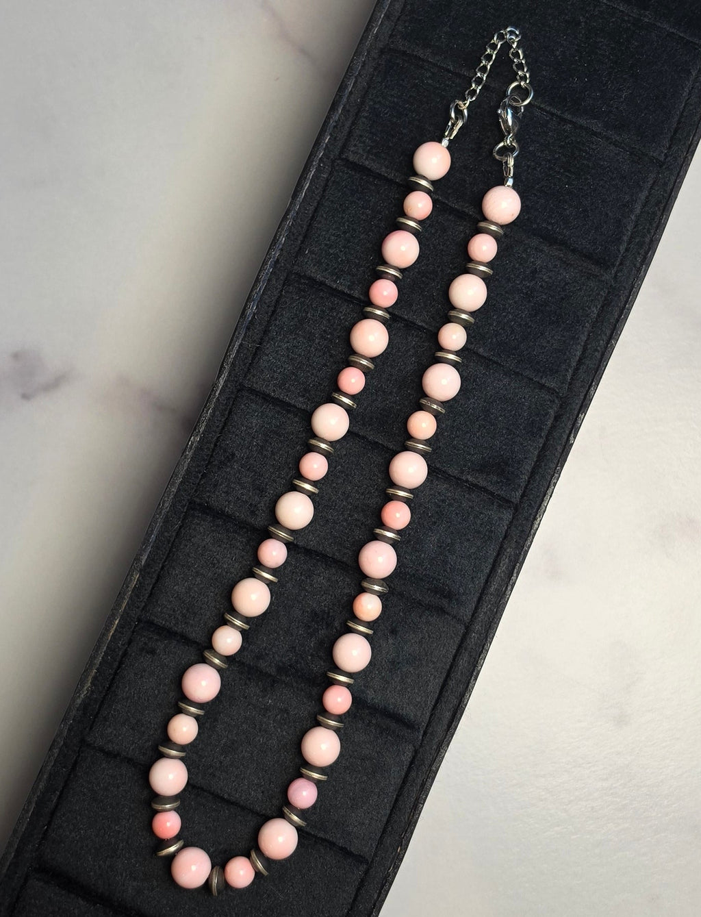 The Pink Conch Bubbles Necklace 14-16 inches
