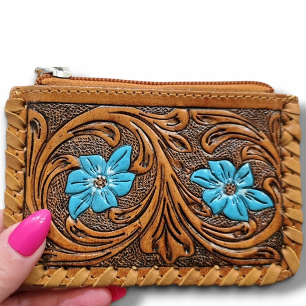 Tooled Leather & Hide Coin Purse