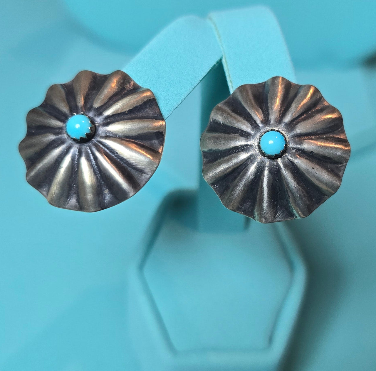 Arlene Soce Turquoise & Sterling Earrings