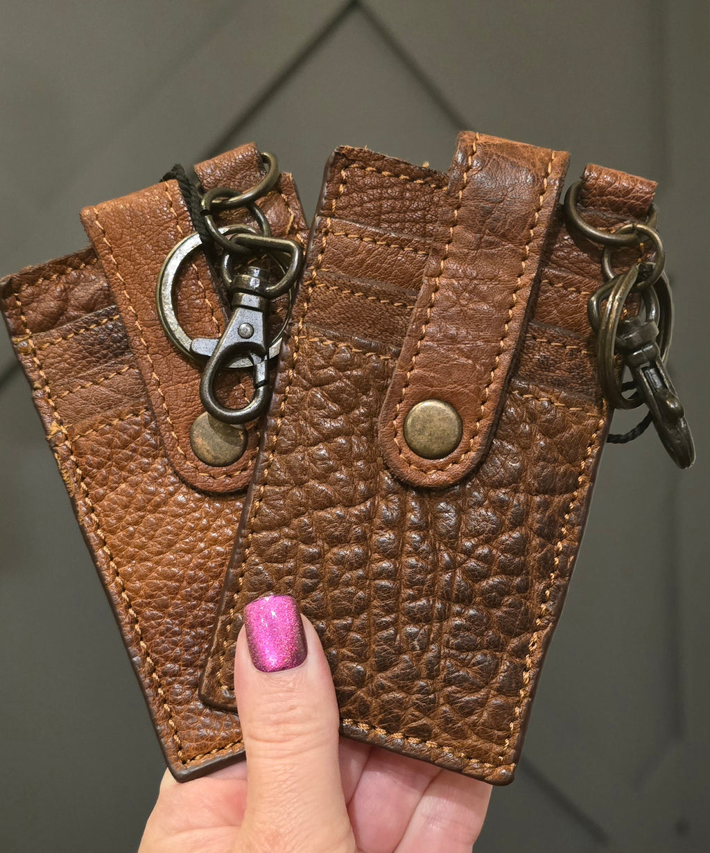 (Clearance) American Darling Brown Leather Key Chain Cardholder Wallet