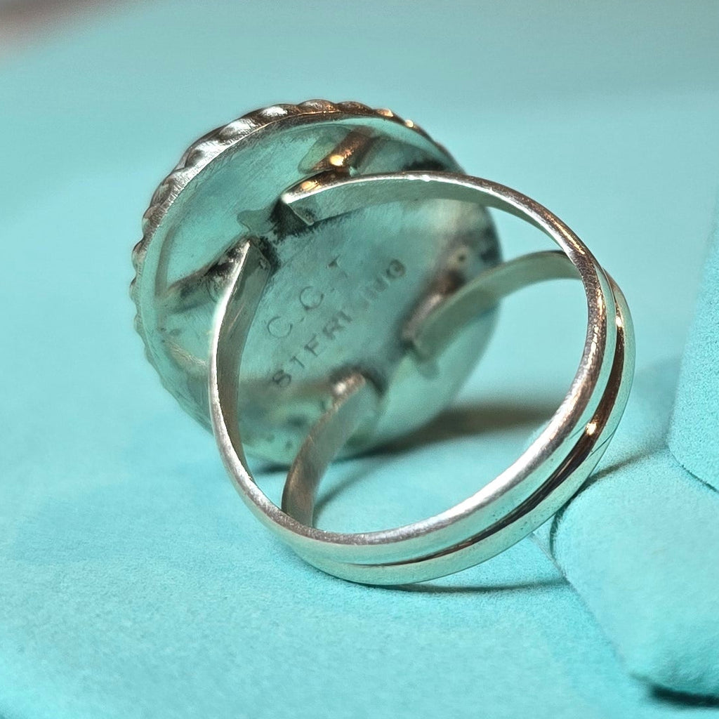 Clayton Chez Tsosie Turquoise & Sterling Ring Size 8.5