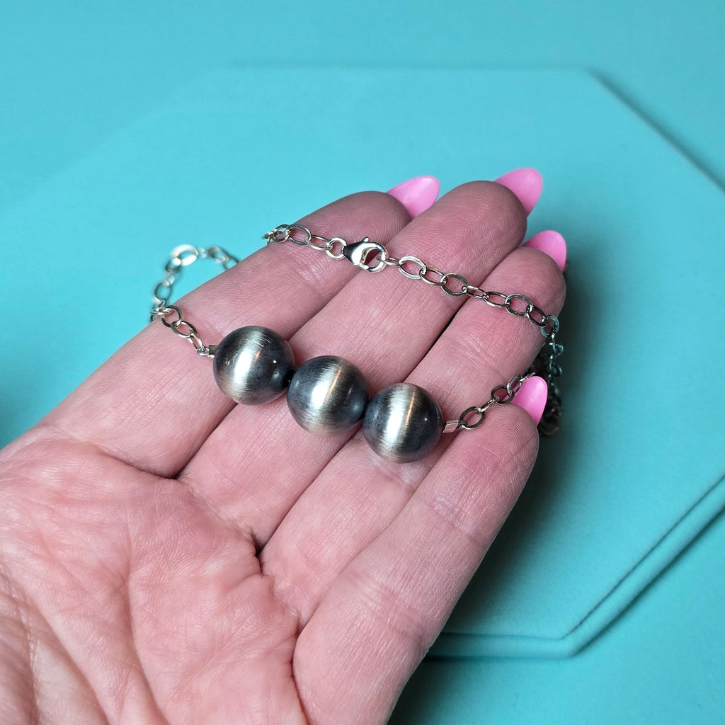 Three 12mm Sterling Pearls Necklace