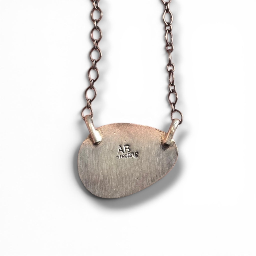 Native Made White Water Turquoise & Sterling Necklace