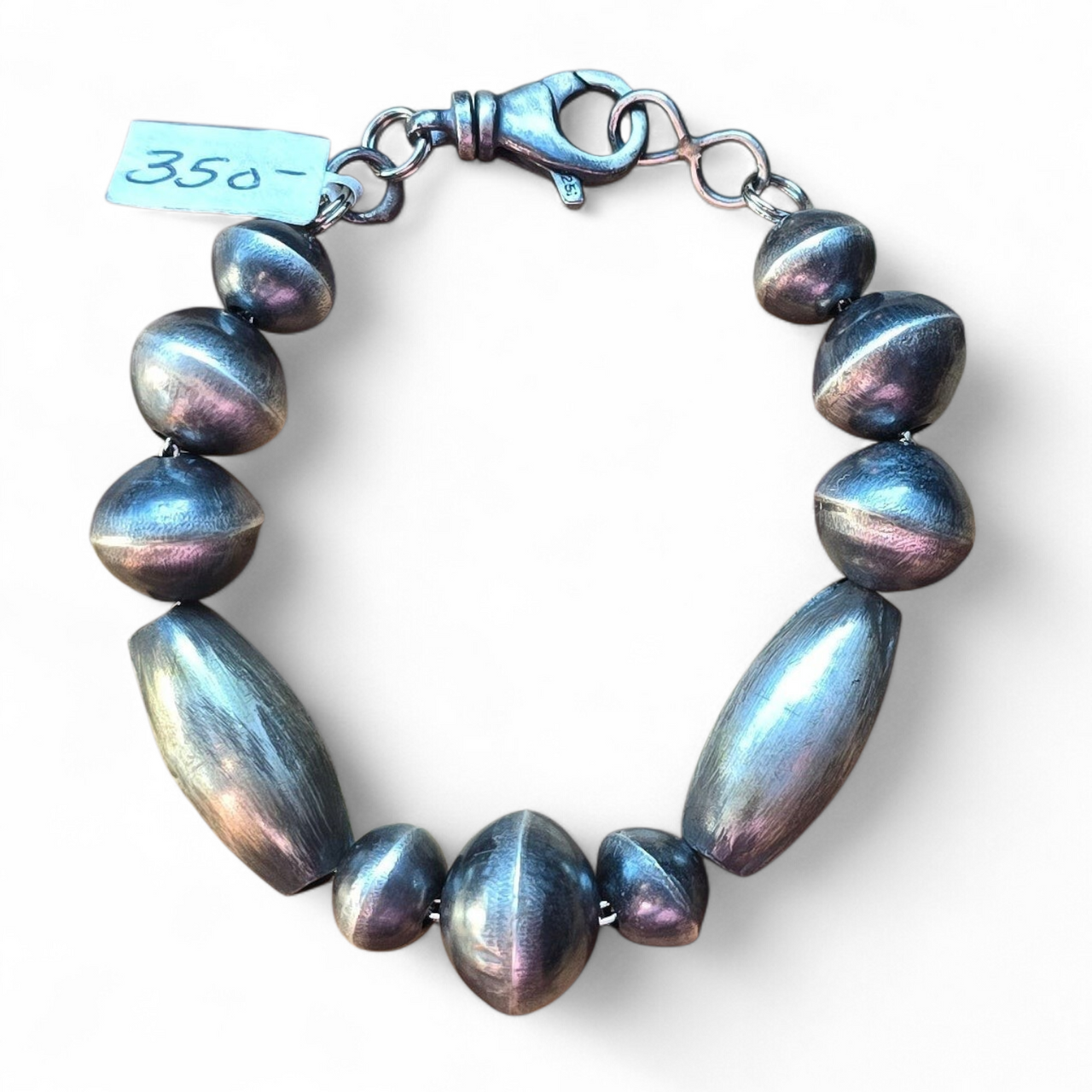 15 & 13mm Virginia Tso Handmade Navajo Pearl Bracelet 7 1/2 inches