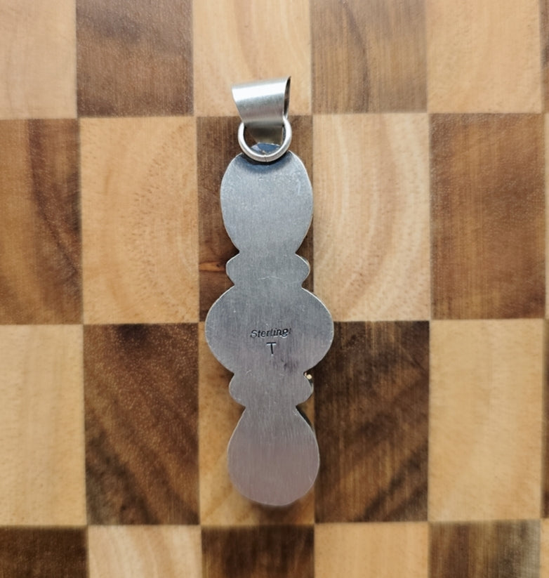 Emerald Valley Turquoise & Sterling Cluster Drop Pendant