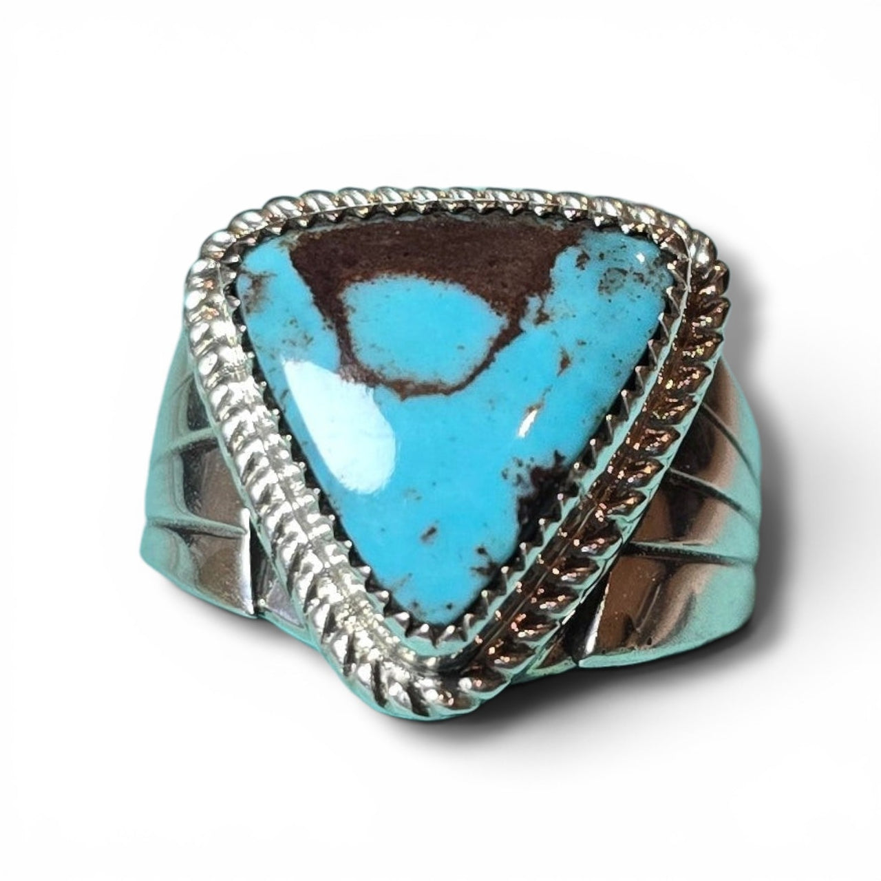 Native Made Turquoise & Sterling Ring Size 8.5