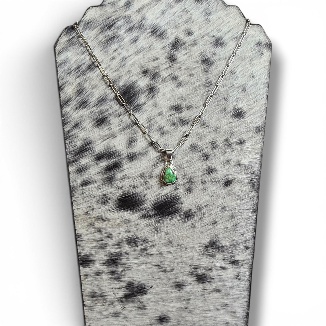 Native Made Sonoran Gold & Sterling Pendant With Free Stainless Steel Paper Clip Chain