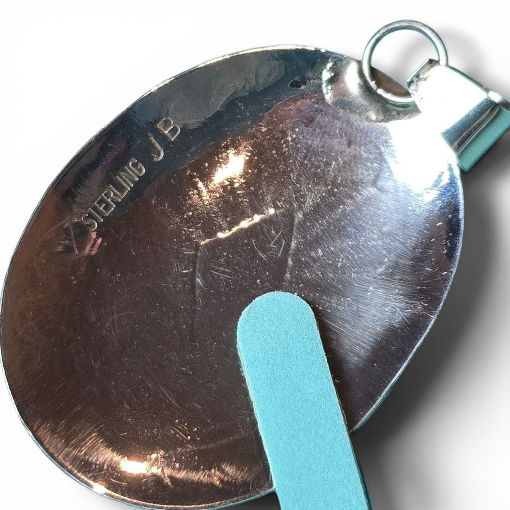 Native Made Kingman Turquoise & Sterling Concho Pendant