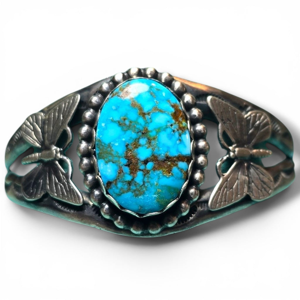 Native Made Waterweb Kingman Turquoise Butterfly Cuff