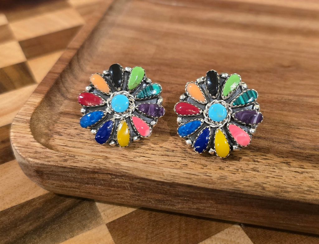 Sterling Cluster Earrings