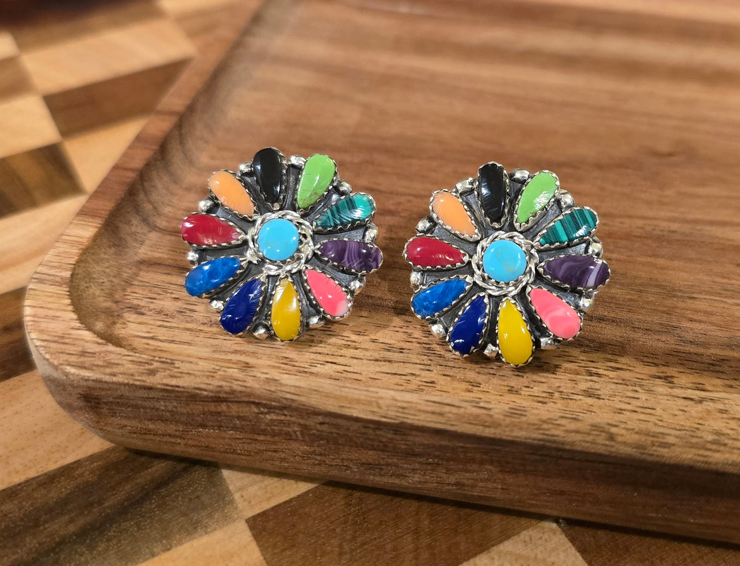 Sterling Cluster Earrings