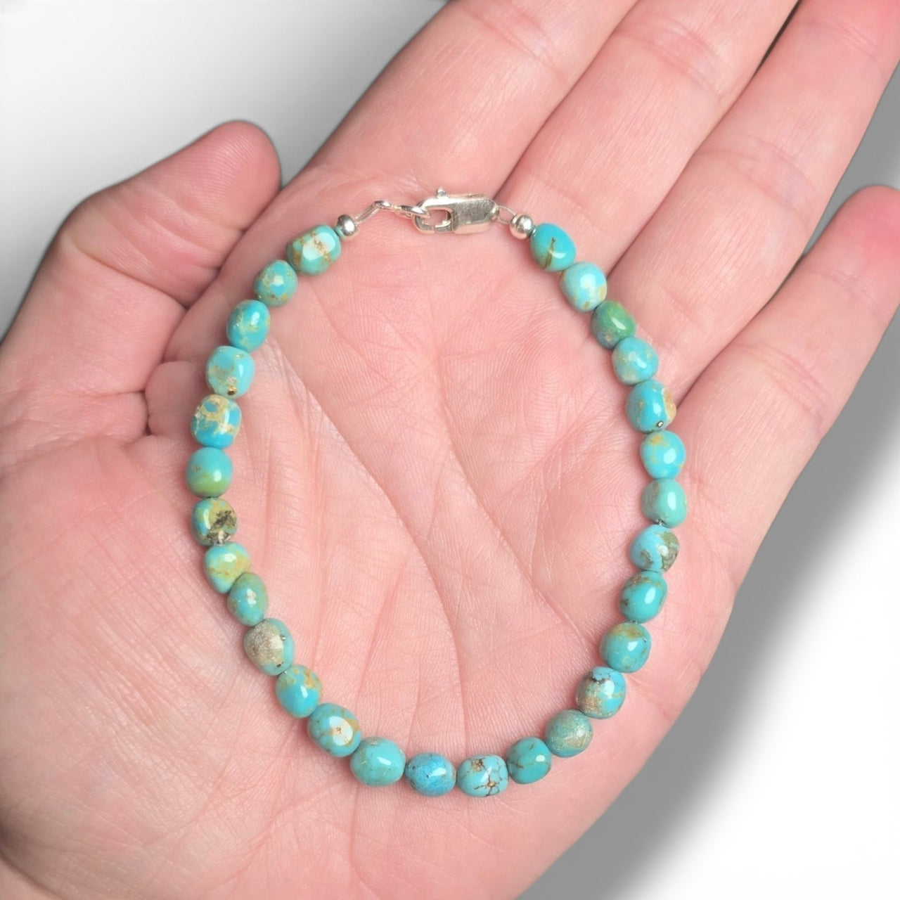 Turquoise & Sterling Bracelet 7.5 inches