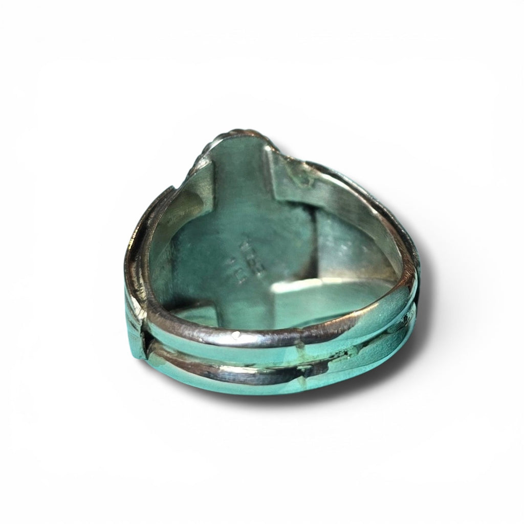 Native Made Turquoise & Sterling Ring Size 8.5