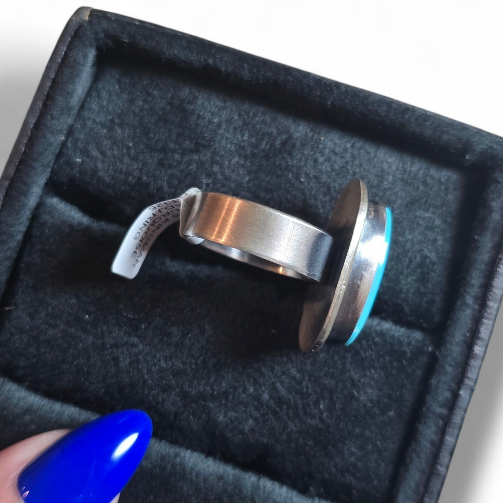 Antoinette Martinez Kingman Turquoise & Sterling Adjustable Ring