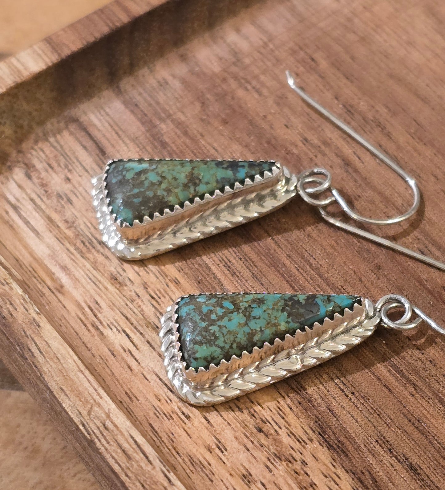 Kingman Turquoise and Sterling Earrings