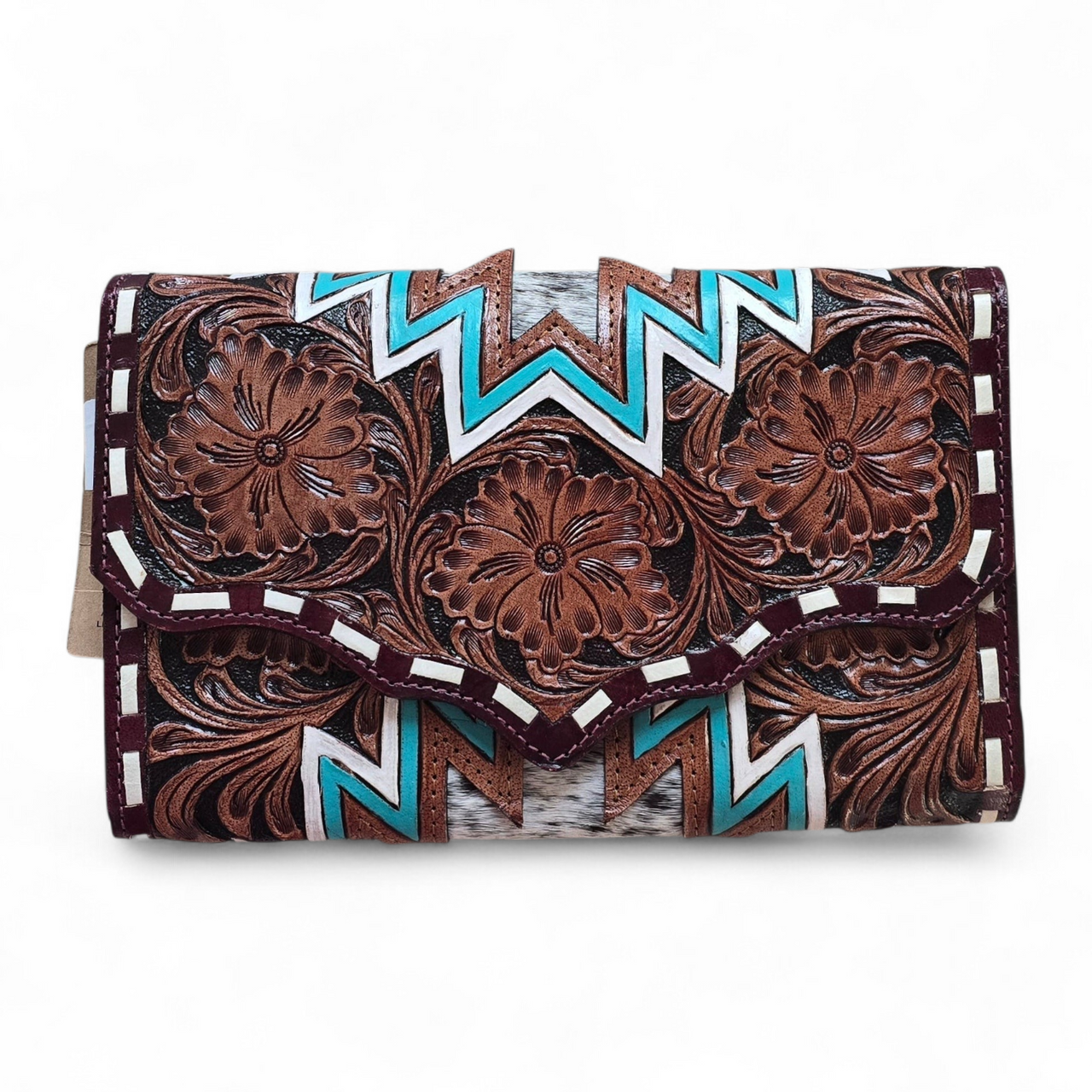 Leather & Black/White Hide Wallet