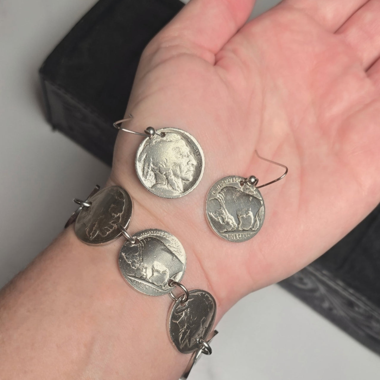 Buffalo Nickel Coin Bracelet or Earrings
