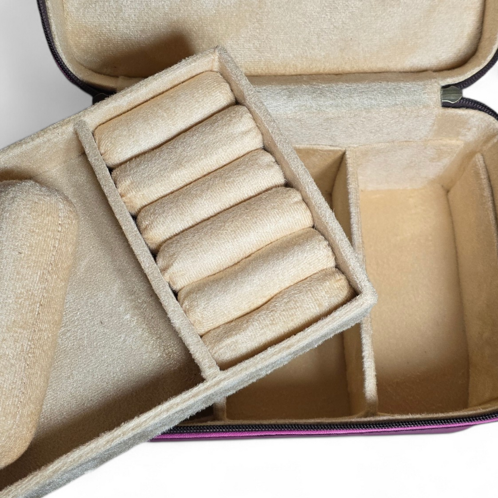 Pink Tooled Leather Jewelry Box