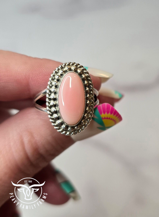 Pink Conch and Sterling Size 7.5