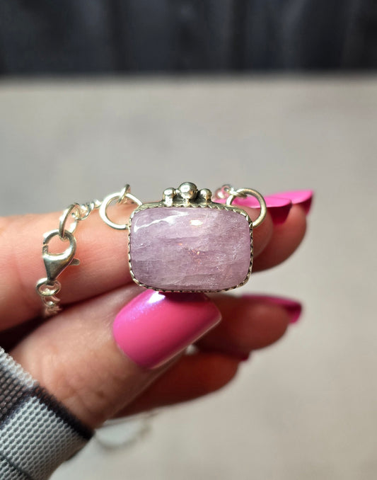 Kunzite and Sterling Necklace