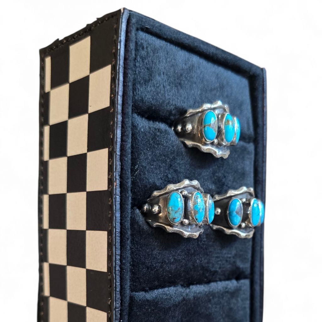 Andrew Vandever Kingman Turquoise & Sterling Rings Sizes 10, 9 & 9