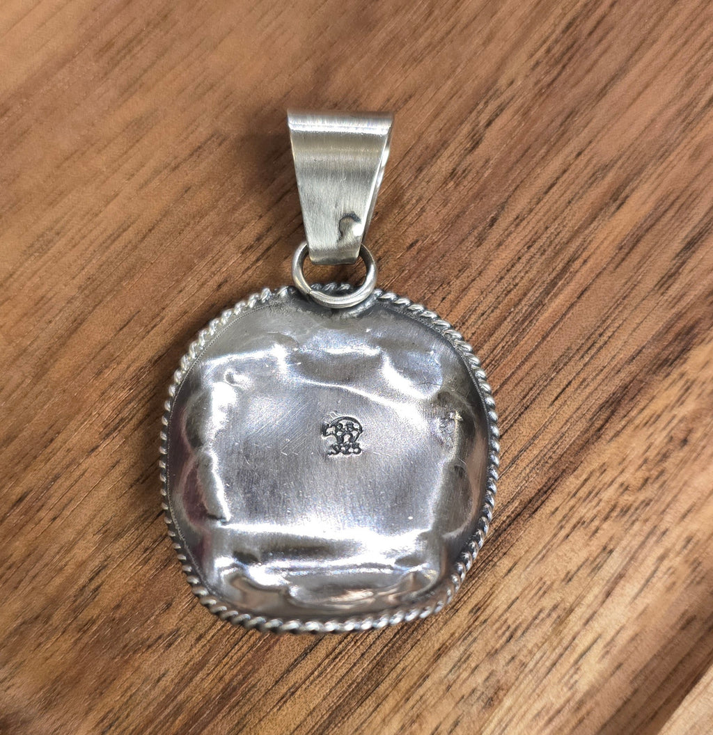 Bobby Platero Kingman Turquoise & Sterling Cowboy Hat Pendant