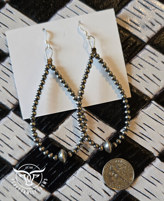 Sterling Pearl 3 Inch Earrings